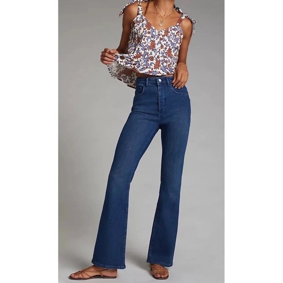 Pilcro Denim - Pilcro Anthropology The Icon Flare Jeans Dark Indigo Wash, Women's 29
